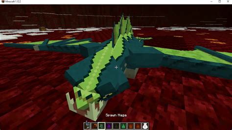 Minecraft Mob Battles Mowzie S Naga Versus Lycanites Dragons Youtube