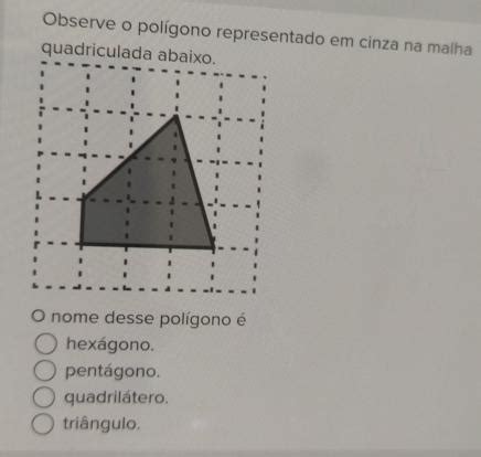 Observe O Pol Gono Representado Em Cinza Na Malha Gauthmath