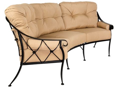 Woodard Derby Cushion Wrought Iron Crescent Outdoor Sofa Wr T