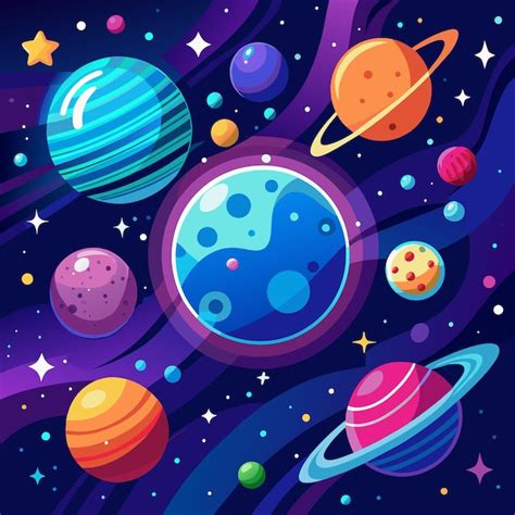 Ilustraci N Vectorial De Dibujos Animados Del Conjunto De Planetas