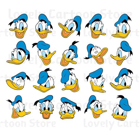 Donald Duck Emojis Svg Eps Dxf And Png Formats 20 Emojis Etsy