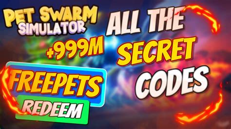 New Secret Pet Codes All Working Codes Pet Swarm Simulator