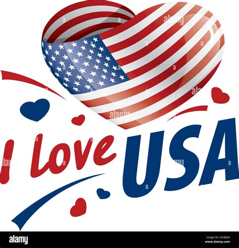 The National Flag Of The USA And The Inscription I Love The USA Vector