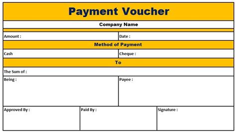 Payment Voucher Format In Excel