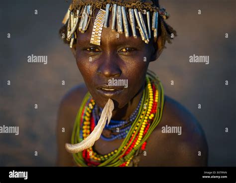 Dassanech Tribe Woman With A Feather In The Chin Omorate Omo Valley