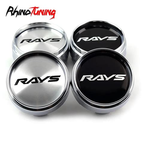 4pcs 66mm Silver Car Wheel Center Hub Caps Rays Emblem For Rays Volk