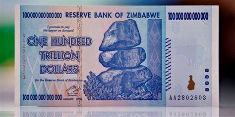 A One Hundred Trillion Dollar Zimbabwe Note Issued In 2008