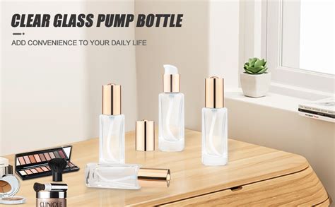 Amazon Pack Ml Oz Clear Glass Pump Bottle Empty Square Lotion