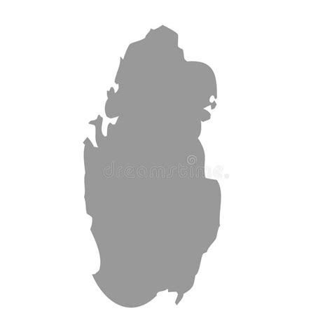 Qatar Vector Country Map Silhouette Stock Vector Illustration Of Grey