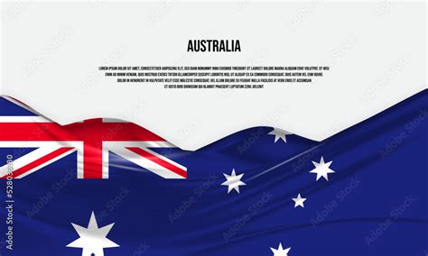 Australia Flag Design Waving Australian Flag Made Of Satin Or Silk