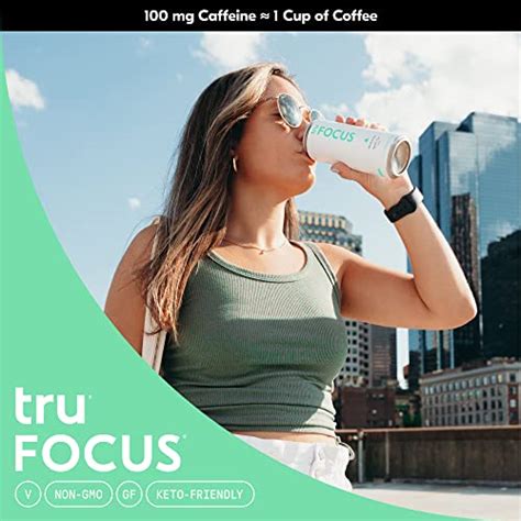 Tru Focus Caffeinated Sparkling Water 4 Pack Clean Energy Drink W