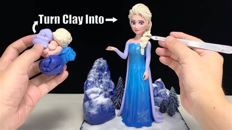 How To Make Elsa Frozen Sculpture From Polymer Clay The Full