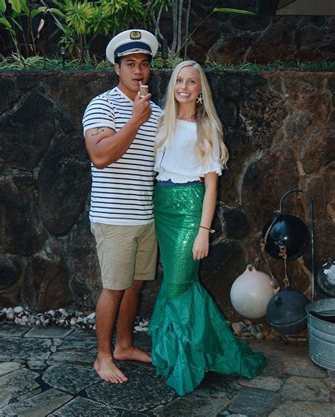 Mermaid And Sailor Couples Halloween Costume Couple Halloween Costumes Couples Costumes