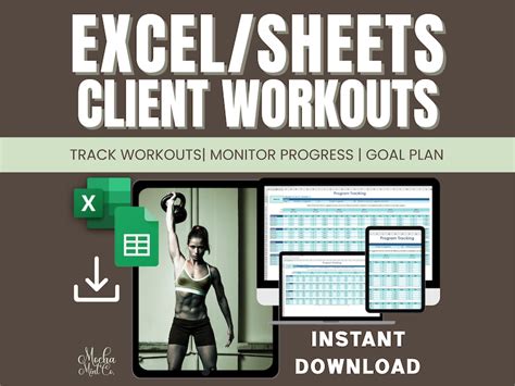 Personal Trainer Workout Template Client Excel Google Sheets Fitness