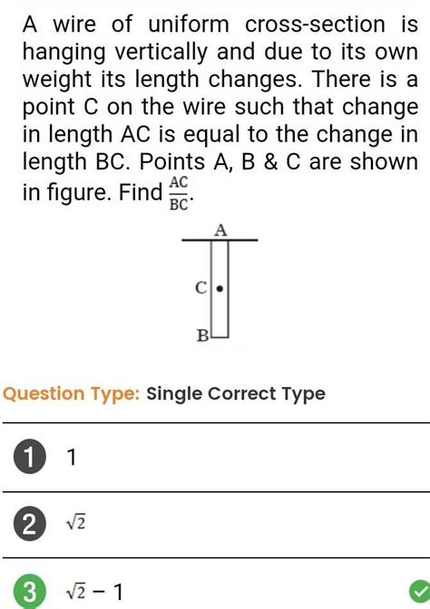 Answered A Wire Of Uniform Cross Section Is Hanging Vertically And Kunduz