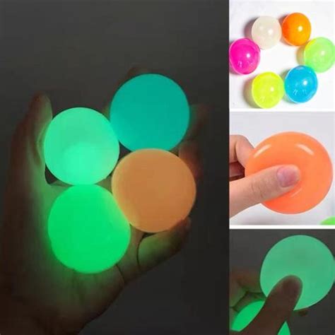 Cheap 2pcs Luminous Sticky Ball Glow In The Dark Stretch Tpr Anxiety Relief Decompression