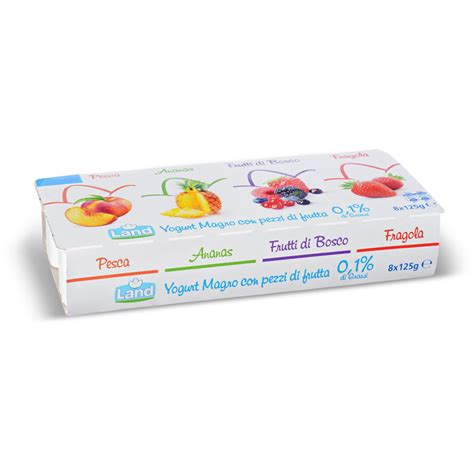 Yogurt Magro Con Pezzi Di Frutta 0 1 Grassi Land Eurospin Spesa Online