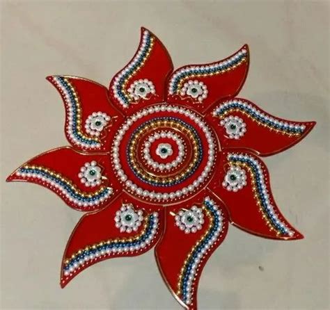 Red Acrylic Rangoli Design At Set In Thane Id