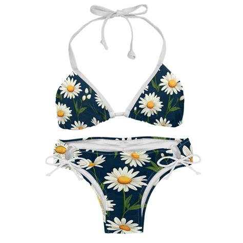 Daisy Swim Wear Bikini Set With Detachable Sponge Adjustable Strap