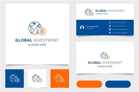 premium vector global investment logo design  editable slogan