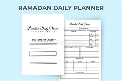 Ramadan Daily Activity Planner And Task Tracker Interior Vector