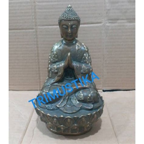 Jual Patung Budha Buddha Jubah Gambar Budha Duduk Teratai Kuningan