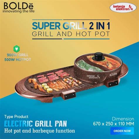 Promo Bolde Super Electric Grill Pan In Panggangan Elektrik Bbq Hot Pot Diskon Di Seller
