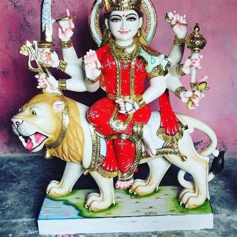 Traditional White Marble Maa Durga Statue Size 15inch At Rs 14000 In