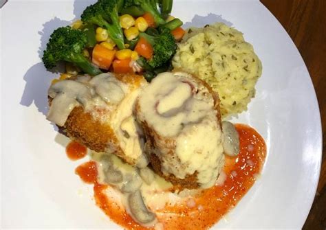 Resep Chicken Cordon Bleu With Mushroom Sauce And Mashed Potato Oleh Ika Ayu Ratnasari Cookpad