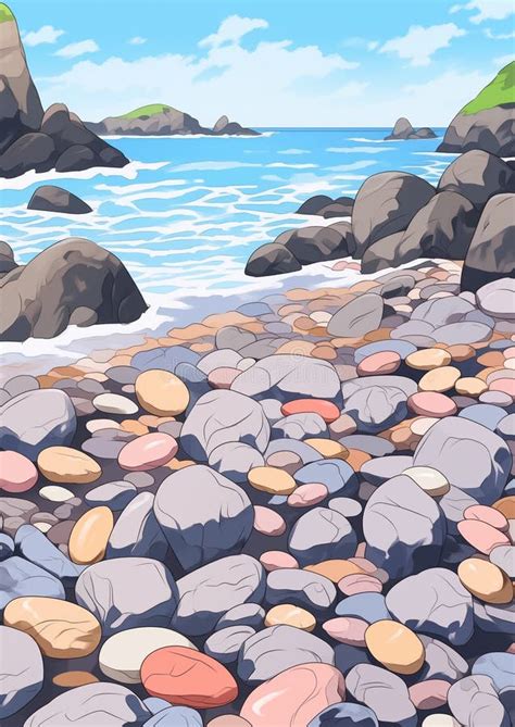 Rocky Sea Shore Illustration Stock Illustration Illustration Of Coast