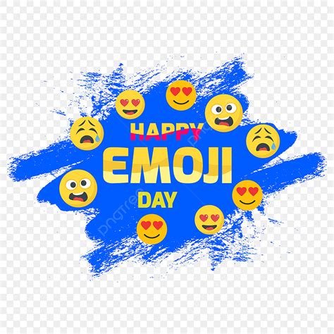 World Emoji Day Vector Hd Images World Emoji Day Text In Circle White