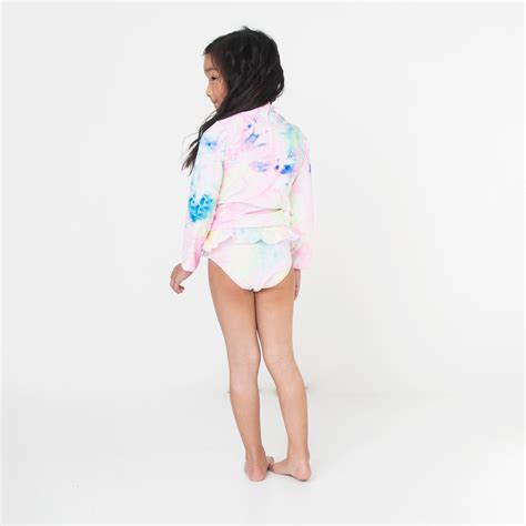 Rashguard Set W Ruffle Girls 6m 6 Neon Tie Dye Shade Critters