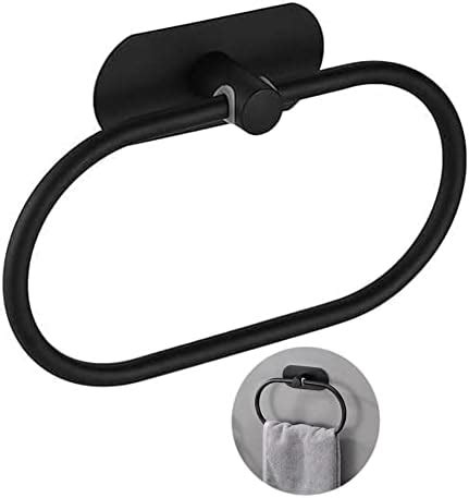 Bgl Black Towel Ring Wall Mounted Stainless Steel Rubber Round