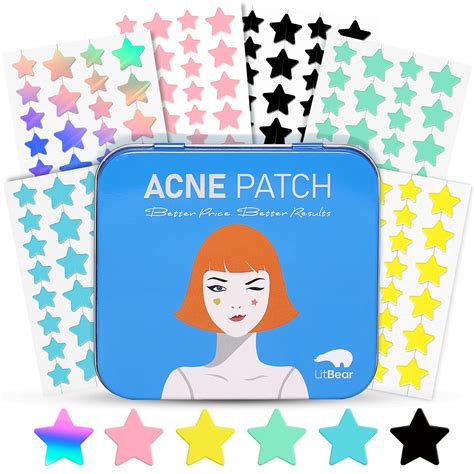 Amazon LitBear Acne Patch Pimple Patch 6 Colors Star Shaped Acne