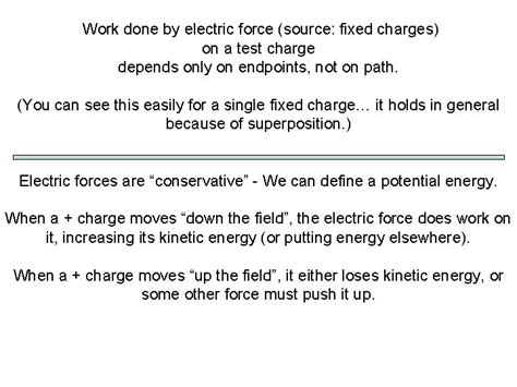 Work Done By Electric Force Source Fixed Charges