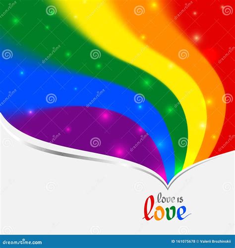 Lgbt Concept Heart Shape In Lgbtq Flag Colors With The Text Love Is