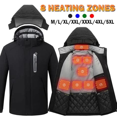 Smart Electric Heating jacket Outdoor Sports Coat Winter Coat with Cap ...