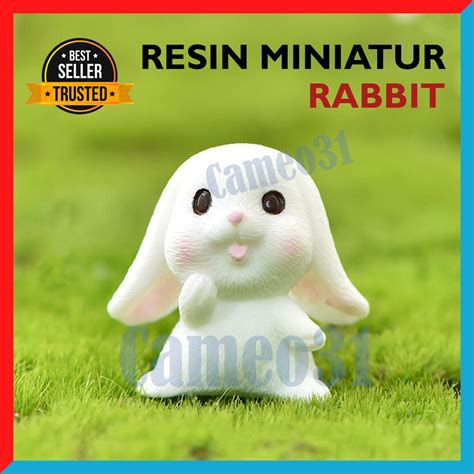 Jual MINIATUR RESIN RABBIT FIGURINE KELINCI HIASAN TOPPER KUE CAKE TART