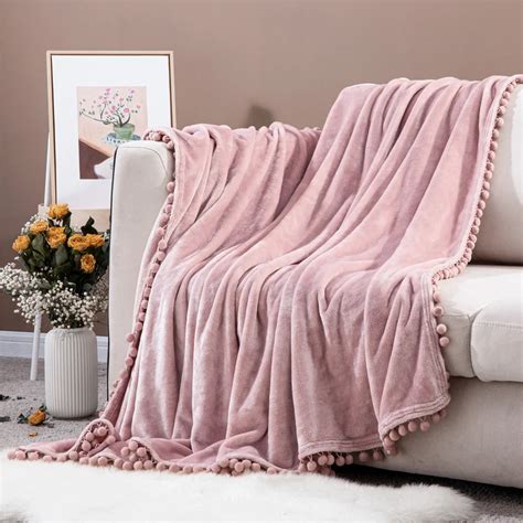 Woven Throw Blanket Pink Throw Blanket Throw Blanket Fluffy Blankets