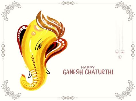 Feliz Ganesh Chaturthi Festival Tradicional Fondo Elegante Vector Gratis