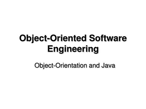 PPT Object Oriented Software Engineering PowerPoint Presentation