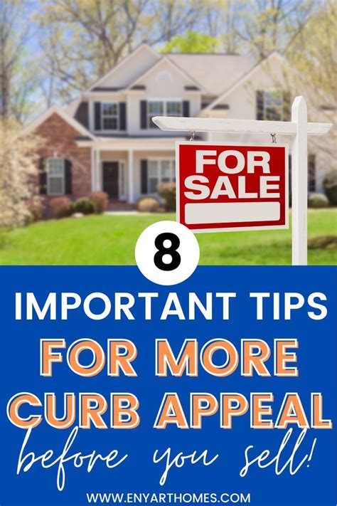 A For Sale Sign With The Words Important Tips For More Curb Appeal