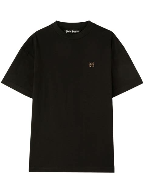 Palm Angels Monogram Appliqu Cotton T Shirt Farfetch