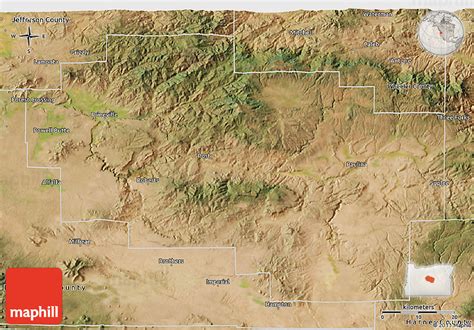 Satellite 3D Map of Crook County