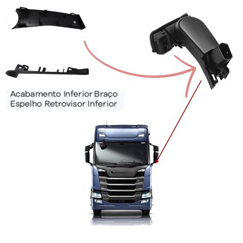 Acabamento Inferior Braço Espelho Retrovisor Inferior Scania P G R S