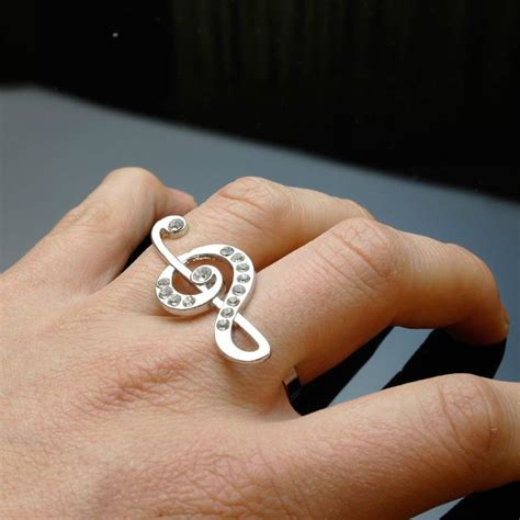 Treble Clef Double Ring Treble Clef Ring Silver Rings Rings