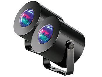 Lunartec Disco Beleuchtung Er Set Mobile Mini Led Discolichter Mit