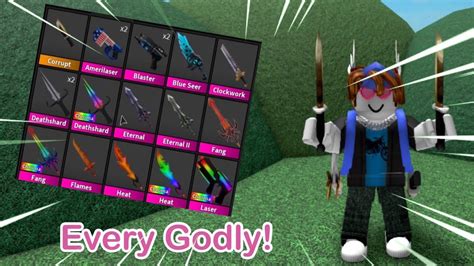 I Got Every Godly In Roblox Murder Mystery 2 Youtube