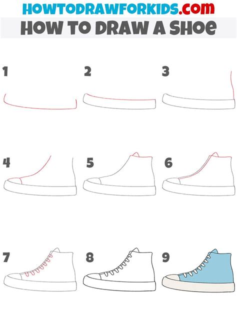 How To Draw A Shoe Easy Drawing Tutorial For Kids Drawing Tutorial