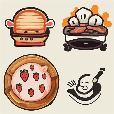 Premium Vector Cute Chef Cake Food Restaurant Logo 2d Hand Drawn